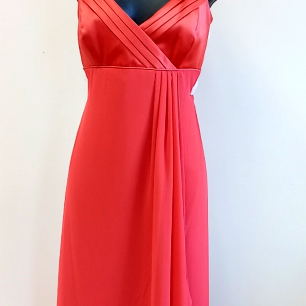 Alfred Angelo size 12 bridesmaid spice color satin and chiffon